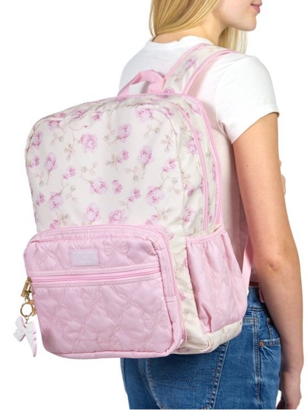 IN-HAND | LoveShackFancy x Target Yoobi Ribbon Rosa Backpack Sterling Dusk - Picture 12 of 13